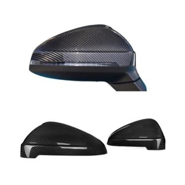 Imagem de Capa de espelho de fibra de carbono Add On compatível para RS4 S4 A4 B9 2017 sem luz exterior do carro tampa de visão traseira capa de retrovisor