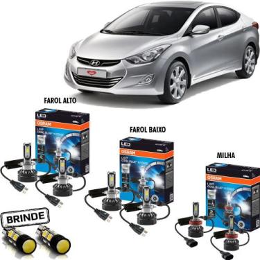Imagem de Kit LÂMpada Led Osram Farol E Milha Elantra 2012 2013 2014