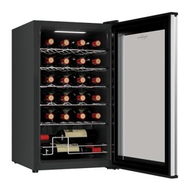 Imagem de Koolatron Refrigerador de vinho termoelétrico WC24 capacidade de garrafa 24 com controles de temperatura digitais - livre de vibração e poder de resfriamento silencioso, 5 prateleiras removíveis, preto (24 garrafas)