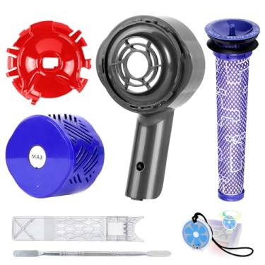 Imagem de Substituição da tampa traseira do motor + haste HEPA e pré-filtro + capa de escape compatível com Dyson V6 DC58 DC59 DC62 DC72 DC74 SV03 SV04 SV05 SV06 SV07 SV09 Substituição do filtro do aspirador de