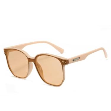 Imagem de Cyxus Óculos de sol com proteção UV 2024 estilo retrô com armação TR 99% UVA UVB para homens e mulheres 1164, 03 - Armação marfim - Lente de chá, Medium