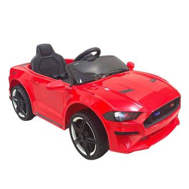 Imagem de Mini Carro Elétrico Infantil 6V Luz Som Usb Buzina Bateria Controle Remoto Vermelho Brinqway Bw240