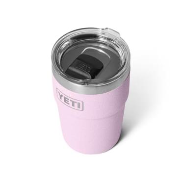 Imagem de YETI Copo empilhável Rambler de 473 ml, isolado a vácuo, aço inoxidável com tampa MagSlider, flor de cerejeira