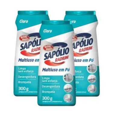Imagem de Kit 3 Limpador Sapólio Radium Saponáceo cloro em Pó 300g