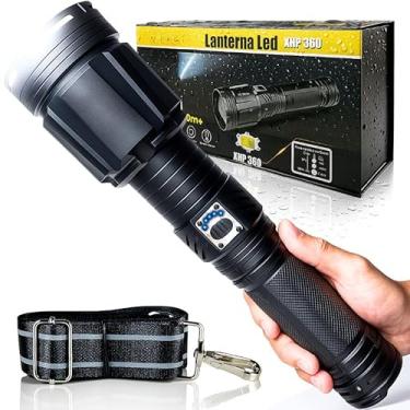 Imagem de Lanterna de Alta Potência LED Tática Militar 10000 Lúmens USB Recarregável 44000mAh Zoom Powerbank IPX6 Alumínio Aeroespacial 6 Modos Chip Óptico Camping Trilha Patrulha