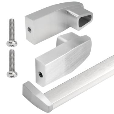 Imagem de GGTE Suportes de barra de toalha de alumínio para porta de chuveiro Alumax/Basco com moldura para varão de toalha de chuveiro de vidro deslizante, peças de reposição para portas deslizantes