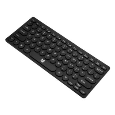 Imagem de FVDPWYE Teclado com fio USB Plug and Play moderno profissional desempenho estável 78 teclas teclas silenciosas para uso industrial escritório, Preto