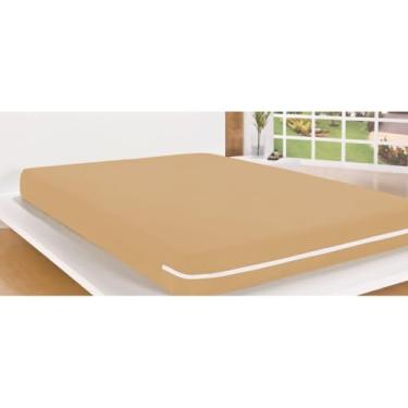Imagem de Capa de Colchão King Queen Casal Solteiro Malha Gel 100% Poliéster Zíper Toque Macio Antialérgica Antifungo Lavável (Caqui, King)