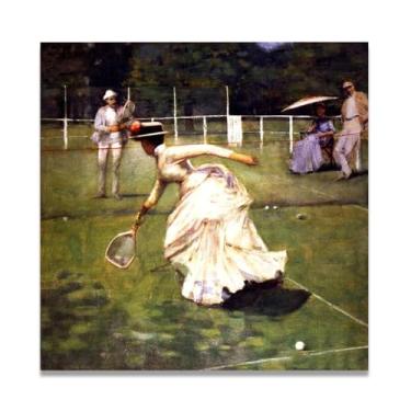 Imagem de A Rally John Lavery Iconic Realist Portrait & War Scene Canvas Art – Decoração de parede irlandesa atemporal para casa 30 x 30 cm Un Framed