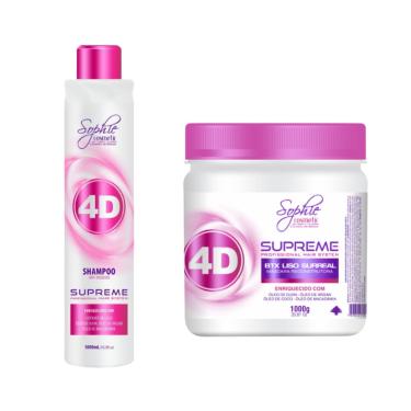Imagem de Kit shampoo anti-residuos supreme 1L + botox Liso surreal 1kg sophie cosmetic