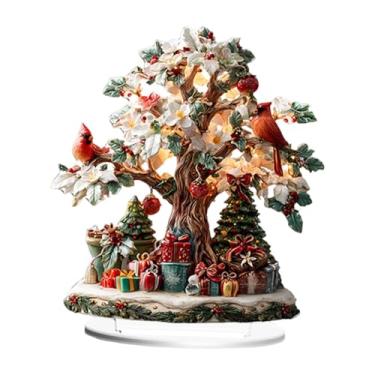 Imagem de Bothyi Placa de árvore de Natal 2D com base de acrílico, ornamento, artesanato, arte, decoração para casa, armário, quarto, mesa, centro de mesa, sala de