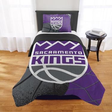 Imagem de NORTHWEST Conjunto de edredom Sacramento Kings oficialmente licenciado pela NBA – Casal/Queen e Twin/Twin GG – Roupa de cama macia com logotipo do time e fronhas – Conjunto de quarto de fã de basquete