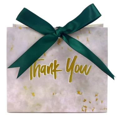 Imagem de 20 peças de mini sacos de presente de agradecimento, sacos de lembrancinha de mármore com fita para casamento, chá de bebê, festa de aniversário, presentes 11,4 x 4,6 x 9,9 cm (Jasper)