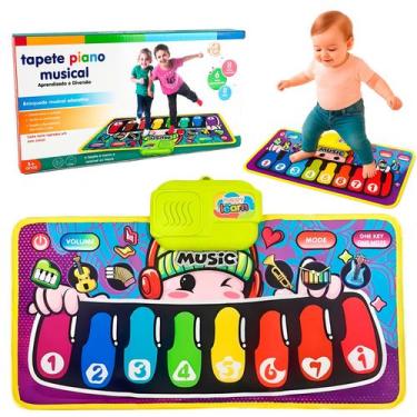 Imagem de Tapete Piano Musical Infantil Com Instrumentos Musicais Dobrável Educa
