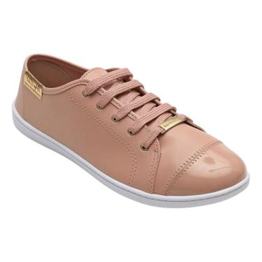 Imagem de Tênis Feminino Moleca Cadarço Detalhes Dourados Nude