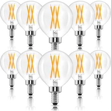 Imagem de Romanjoy Lâmpadas LED reguláveis 4W equivalente a 40 watts, lâmpada de LED globo pequeno G16.5 branco macio 2700K, lâmpadas de lustre E12 para luzes de toucador, luzes de ventilador de teto, pacote