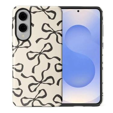 Imagem de ilikediy Capa para Samsung Galaxy S25 Edge, HL2 Aesthetic Black Bow Hybrid 2 Layer Hard Shell Silicone Protective Pattern Design Case