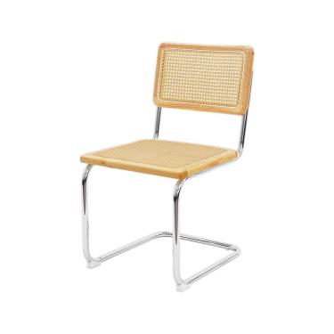 Imagem de Cadeiras De Jantar Cozinha Cesca Sem Braço Madeira Base Inox