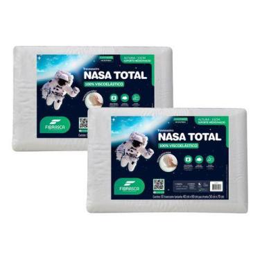 Imagem de Kit com 2 Travesseiros Nasa Total Médio Toque Macio Fibrasca
