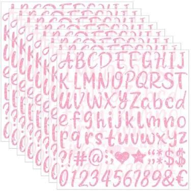 Imagem de 648 pçs adesivos de letras glitter alfabeto adesivos autoadesivos à prova d'água vinil letras ABC para graduação tampa garrafas de água copo caixa de correio número scrapbooking caderno placa
