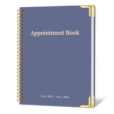 Imagem de Agenda de compromissos 2025-2026 - Agenda diária por hora das 7h às 22h, calendário semanal e mensal de horários de julho de 2025 a junho de 2026, 23 x 28 cm violeta, 52 folhas/pacote, (verde, A4