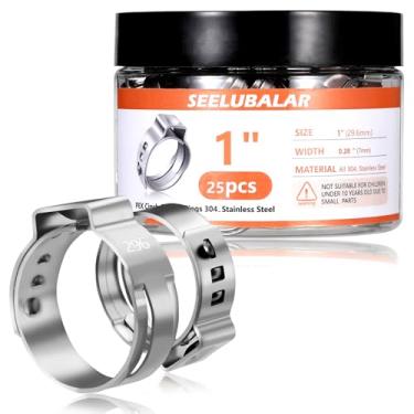 Imagem de SEELUBALAR 25 peças de anéis de fixação Pex de aço inoxidável 304 de 2,5 cm para tubos Pex, anéis de grampos PEX Cinch, anéis de crimpagem Pex para conexões de encaixe de tubulação PEX