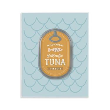 Imagem de Stupell Industries Design artístico de placa de parede de estanho de atum náutico por Sandra Picco, 14 x 11