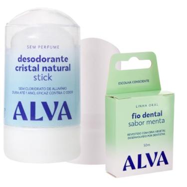 Imagem de Desodorante Alva Cristal 60g Ganhe Fio Dental 50 Metros