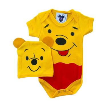 Imagem de Body Bebe Menino Ursinho  Pooh + Touca - Temático Mesversário - R.L, M