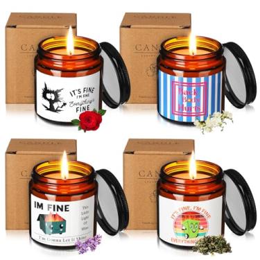 Imagem de Conelist 4 peças velas perfumadas 100 ml, 4 fragrâncias, velas, presentes para mulheres, homens, colegas de trabalho, amigos, aniversário, Natal, lembrancinhas, presentes de agradecimento a