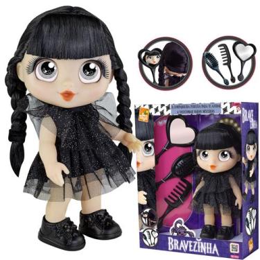 Imagem de Boneca Bravezinha Tipo Wandinha Addans C/ Acessórios Beleza - Bee Toys