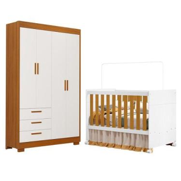 Imagem de Jogo de Quarto Infantil Zaki Guarda Roupa e Berço Katatau - Reller Móv