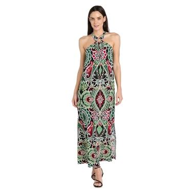 Imagem de R&M Richards Vestido longo feminino Radiance Runway, Preto/Multi, 52