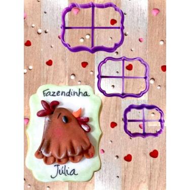 Imagem de KC10 Kit com 3 cortadores MOLDURA confeitaria pasta americana - confei