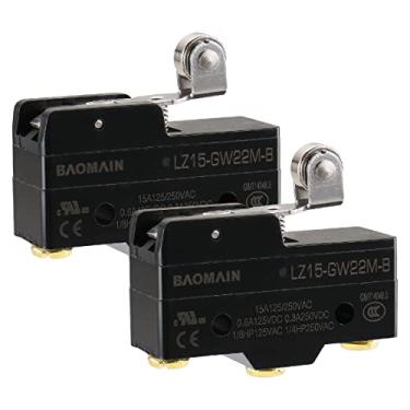 Imagem de Baomain Z-15GW22S-B3 Interruptor básico de uso geral, alavanca de rolo de dobradiça curta, terminal de parafuso, intervalo de contato de 0,5 mm, corrente nominal 15A pacote com 2