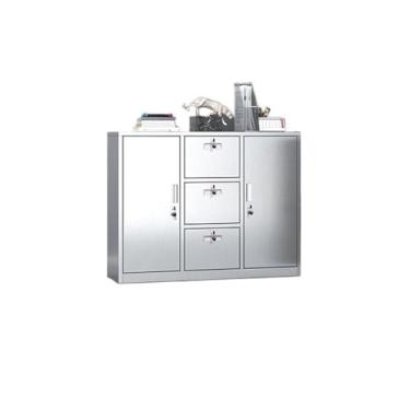Imagem de YAYAOVP-24927 Armário de arquivo para escritório doméstico grande capacidade armário de armazenamento móveis de escritório armário de gaveta de armazenamento de dados de arquivo 304 aço inoxidável