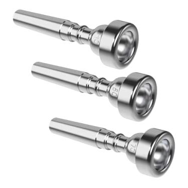 Imagem de Dynwave Conjunto de boquilhas de trompete 3 peças para iniciantes e músicos profissionais 3C 5C 7C, Prata