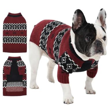 Imagem de IECOii Suéter de cachorro grande, suéter de cachorro GG, pulôver de malha para o inverno, moletom de malha aconchegante, casacos de cachorro para clima frio, roupas de inverno com gola média elástica