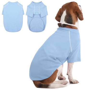 Imagem de IECOii Suéter de cachorro GG, suéter de lã para cães médio - grande, pulôver elástico macio para animais de estimação com manga, colete cachorrinho de lã leve para beagle, poodle, cocker spaniel, azul