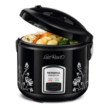 Imagem de Panela Elétrica de Arroz Mondial Fast Rice 10 Premium Preto 700W 220V - PE-44-10X