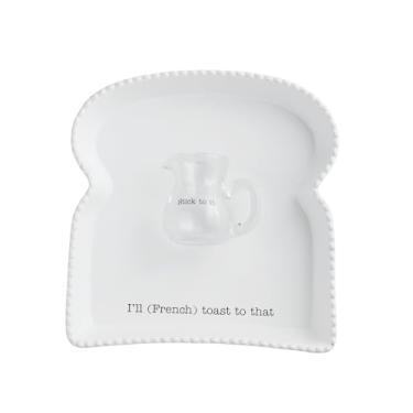 Imagem de Mud Pie Conjunto de travessa de torrada francesa e jarro de xarope de Natal