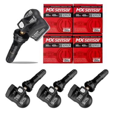 Imagem de Autel Maxitpms MX Sensor 4 peças de haste de borracha TPMS sensor 315MHz/433MHz sensor de substituição de pneu universal funciona com TS401/TS408/TS601/TS508/TS601/TS608/MK808TS/ms906ts/its600