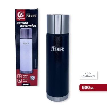 Imagem de Garrafa Térmica Aço Inox Água Gelada Garantida Por 18 Horas - PRETA