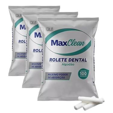 Imagem de Kit 3 Algodão Rolete Dental, 100 Roletes por Pacote, Absorvente, Estéril, para Uso Odontológico