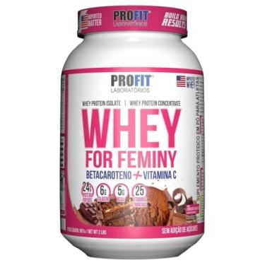 Imagem de Whey Protein For Feminy 907g Pote Proteína Isolada e Concentrada Betacaroteno + Vitamina C - Profit (Pote 907g, Chocolate ao leite)