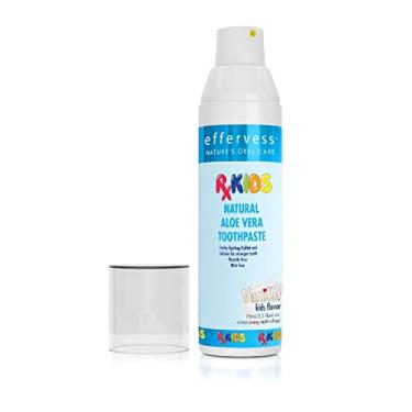 Imagem de Effervess Pasta de dente Rx Kids Natural Aloe Vera - sem hortelã e sem flúor - Contém xilitol para combater a placa - Sabor de baunilha leve que seus filhos vão adorar!