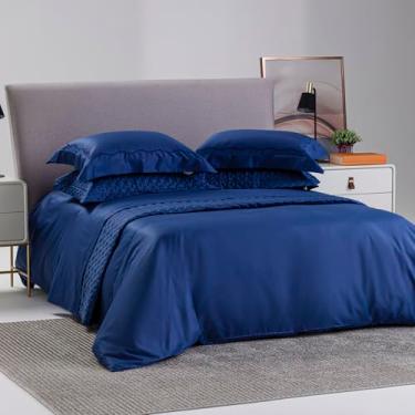 Imagem de JOGO DE LENÇOL RAGGIO DI LUNA BREEZE AZUL 100% ALGODÃO CETIM 400 FIOS CASAL 4 PÇS