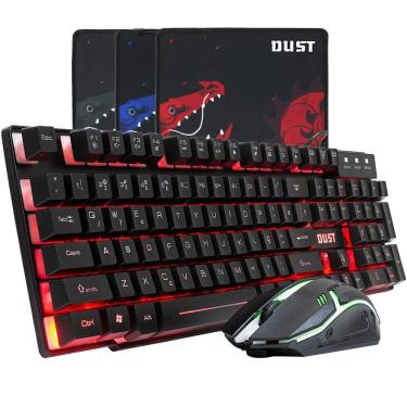 Imagem de Kit Teclado E Mouse Gamer Duo X51 Luminoso 2 Em1 Usb 1600Dpi