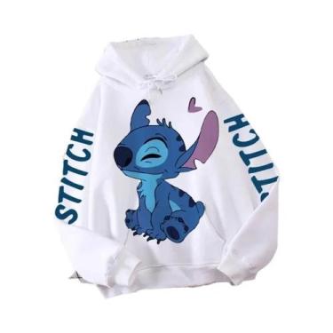 Imagem de Moletom Unissex Disney Stitch Angel Monster Com Capuz E Bolso Para Mul