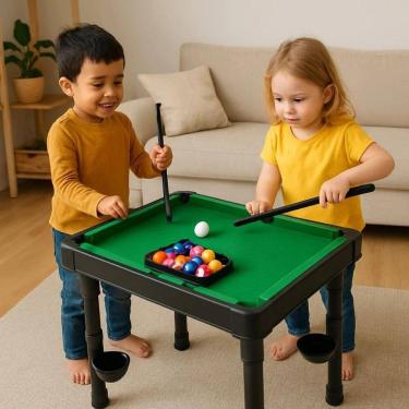 Imagem de Brinquedo Mesa De Bilhar Snooker Sinuca Com 2 Tacos